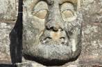Escultura nas ruínas mayas de Copán, em Honduras